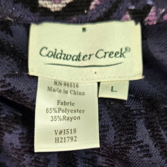 Coldwater Creek Purple Reversible Floral Paisley Corduroy Metallic Jacket Boho - Picture 10 of 10